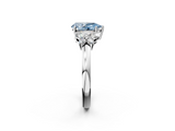 White gold Fancy Blue Pear  Cut Solitaire Floral Diamond Ring with Four-Prong Setting_39