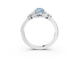 White gold Fancy Blue Pear  Cut Solitaire Floral Diamond Ring with Four-Prong Setting_40