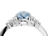 White gold Fancy Blue Pear  Cut Solitaire Floral Diamond Ring with Four-Prong Setting_41