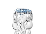 White gold Fancy Blue Pear Cut Solitaire Leaf-Inspired Engagement Ring with Prong Setting_5