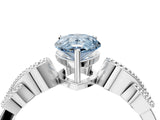 White gold Fancy Blue Pear Cut Solitaire Milgrain Leaf Band with Prong Setting_16