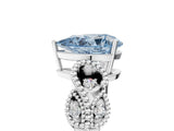 White gold Fancy Blue Pear Cut Solitaire Milgrain Leaf Band with Prong Setting_17