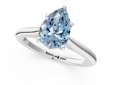 White gold Fancy Blue Pear  Cut Solitaire Ring with Cathedral Band and Four-Prong Setting_104