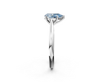 White gold Fancy Blue Pear  Cut Solitaire Ring with Cathedral Band and Four-Prong Setting_105