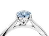 White gold Fancy Blue Pear  Cut Solitaire Ring with Cathedral Band and Four-Prong Setting_107