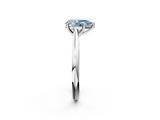 White gold Fancy Blue Pear  Cut Solitaire Ring with Cathedral Band and Four-Prong Setting_88