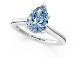 White gold Fancy Blue Pear  Cut Solitaire Ring with Cathedral Band and Four-Prong Setting_92
