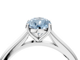 White gold Fancy Blue Pear  Cut Solitaire Ring with Cathedral Band and Four-Prong Setting_95