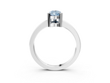 White gold Fancy Blue Pear  Cut Solitaire Ring with Four-Prong Setting and Classic Band_74