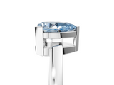 White gold Fancy Blue Pear  Cut Solitaire Ring with Four-Prong Setting and Classic Band_75