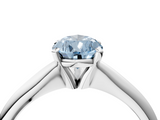 White gold Fancy Blue Pear  Cut Solitaire Ring with Four-Prong Setting on a Classic Band_49