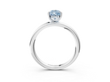 White gold Fancy Blue Pear  Cut Solitaire Ring with Thin Band and Four-Prong Setting_19