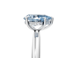 White gold Fancy Blue Pear  Cut Solitaire Ring with Thin Band and Four-Prong Setting_21