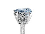 White gold Fancy Blue Pear Cut Solitaire Split Shank Pave Diamond Engagement Ring with Four-Prong Setting_29