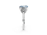 White gold Fancy Blue Pear Cut Solitaire Split Shank Pave Diamond Engagement Ring with Four-Prong Setting_2