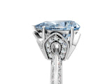 White gold Fancy Blue Pear Cut Solitaire Split Shank Pave Diamond Engagement Ring with Four-Prong Setting_5