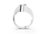White gold Fancy Blue Pear Cut Solitaire Tension-Set Diamond Split Shank Ring_3