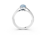 White gold Fancy Blue Pear  Cut Solitaire Twist Band Ring with Four-Prong Setting_57
