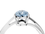 White gold Fancy Blue Pear  Cut Solitaire Twist Band Ring with Four-Prong Setting_58