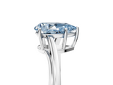 White gold Fancy Blue Pear  Cut Solitaire Twist Band Ring with Four-Prong Setting_59
