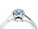 White gold Fancy Blue Pear  Cut Solitaire Twist Band Ring with Four-Prong Setting_7