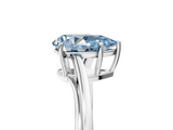 White gold Fancy Blue Pear  Cut Solitaire Twist Band Ring with Four-Prong Setting_76