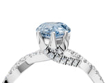 White gold Fancy Blue Pear Cut Solitaire Twist Pave Diamond Engagement Ring with Prong Setting_16