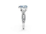 White gold Fancy Blue Pear Cut Solitaire Twist Pave Diamond Engagement Ring with Prong Setting_2