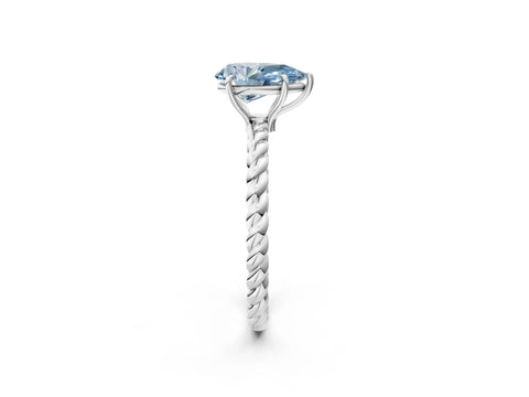 White gold Fancy Blue Pear Cut Solitaire Twisted Band 4-Prong Ring_26