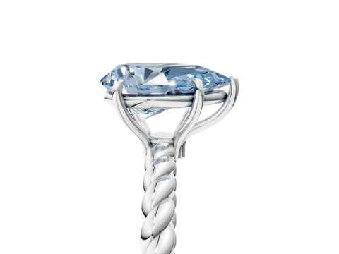 White gold Fancy Blue Pear Cut Solitaire Twisted Band 4-Prong Ring_29