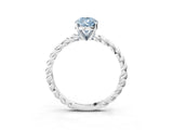 White gold Fancy Blue Pear  Cut Solitaire Twisted Band with Four-Prong Setting_102