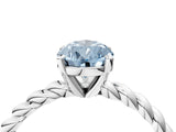 White gold Fancy Blue Pear  Cut Solitaire Twisted Band with Four-Prong Setting_104