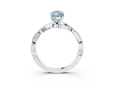 White gold Fancy Blue Pear Cut Solitaire Twisted Pave Band with Four-Prong Setting_6