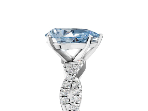 White gold Fancy Blue Pear Cut Solitaire Twisted Pave Band with Four-Prong Setting_8