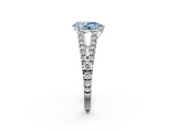 White gold Fancy Blue Pear  Cut Split Shank Pave Diamond Engagement Ring with Four-Prong Setting_79