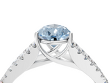 White gold Fancy Blue Pear  Cut Split Shank Pave Diamond Engagement Ring with Four-Prong Setting_81