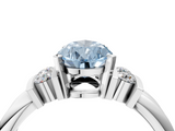 White gold Fancy Blue Pear  Cut Three-Stone Channel Set Ring with Bar Prongs_80