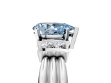 White gold Fancy Blue Pear  Cut Three-Stone Channel Set Ring with Bar Prongs_81