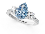White gold Fancy Blue Pear  Cut Three-Stone Diamond Pavé Band with Prong Setting_18