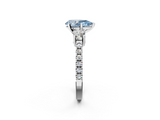 White gold Fancy Blue Pear  Cut Three-Stone Diamond Pavé Band with Prong Setting_19