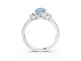 White gold Fancy Blue Pear  Cut Three-Stone Diamond Pavé Band with Prong Setting_20