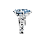 White gold Fancy Blue Pear  Cut Three-Stone Diamond Pavé Band with Prong Setting_22