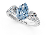 White gold Fancy Blue Pear  Cut Three-Stone Diamond Pave Band with Prong Setting_38