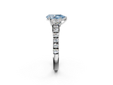 White gold Fancy Blue Pear  Cut Three-Stone Diamond Pave Band with Prong Setting_39