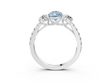 White gold Fancy Blue Pear  Cut Three-Stone Diamond Pave Band with Prong Setting_40