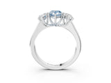 White gold Fancy Blue Pear Cut Three-Stone Diamond Ring with Prong Setting on a Classic Band_27