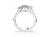White gold Fancy Blue Pear Cut Three-Stone Diamond Ring with Prong Setting on a Classic Band_39