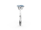White gold Fancy Blue Pear  Cut Three-Stone Solitaire Ring with Round Accent Diamonds and Four-Prong Setting_22