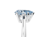 White gold Fancy Blue Pear  Cut Three-Stone Solitaire Ring with Round Accent Diamonds and Four-Prong Setting_25