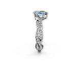 White gold Fancy Blue Pear  Cut Twisted Pavé Band Solitaire Ring with Four-Prong Setting_57